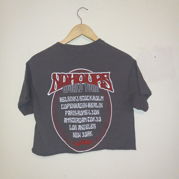 No Hours Medium Jump Into The Fire World Tour 1981 Cut Off Crop Shirt-Upcycled - Picture 4 of 6